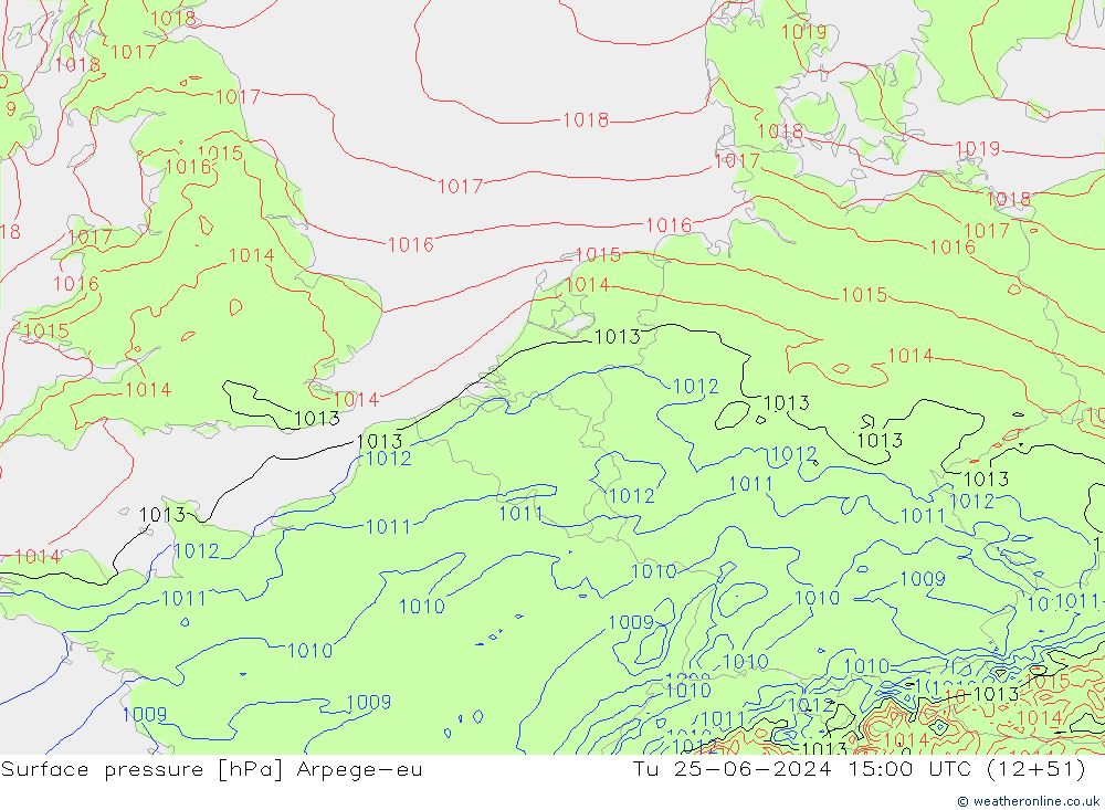 pression de l'air Arpege-eu mar 25.06.2024 15 UTC