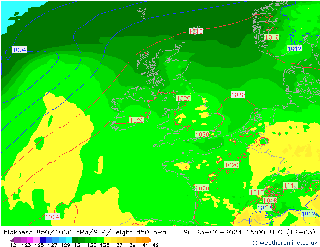 Thck 850-1000 hPa Arpege-eu Dom 23.06.2024 15 UTC