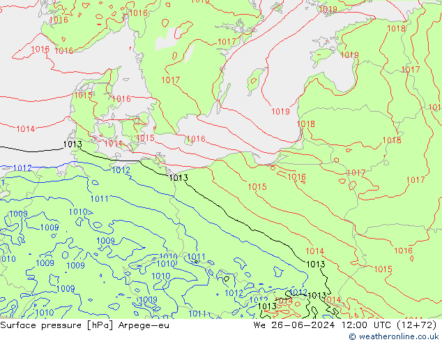 приземное давление Arpege-eu ср 26.06.2024 12 UTC