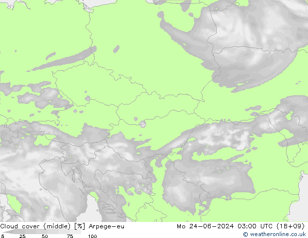 Nubes medias Arpege-eu lun 24.06.2024 03 UTC