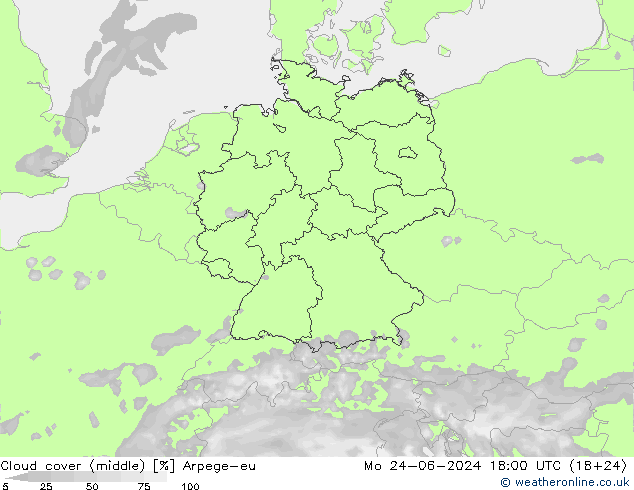 Nubi medie Arpege-eu lun 24.06.2024 18 UTC