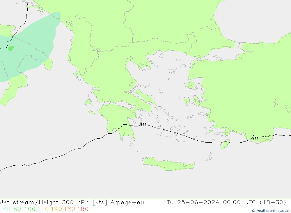 Prąd strumieniowy Arpege-eu wto. 25.06.2024 00 UTC