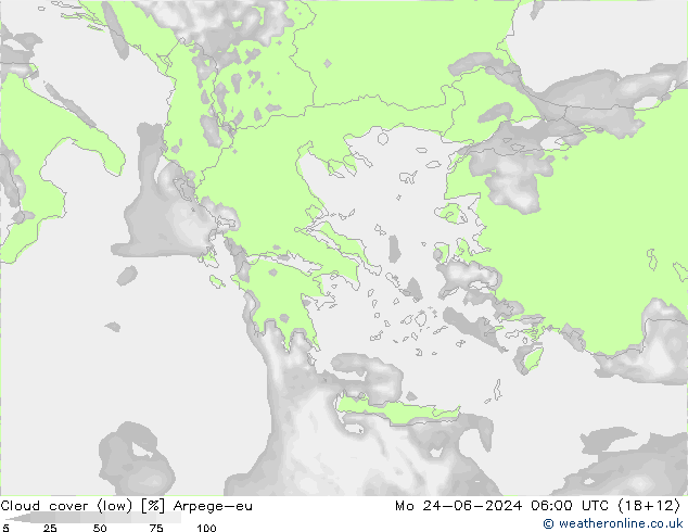 облака (низкий) Arpege-eu пн 24.06.2024 06 UTC