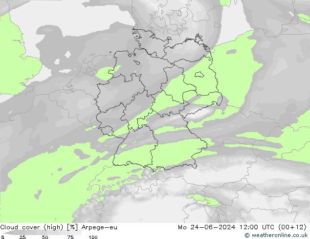 nuvens (high) Arpege-eu Seg 24.06.2024 12 UTC