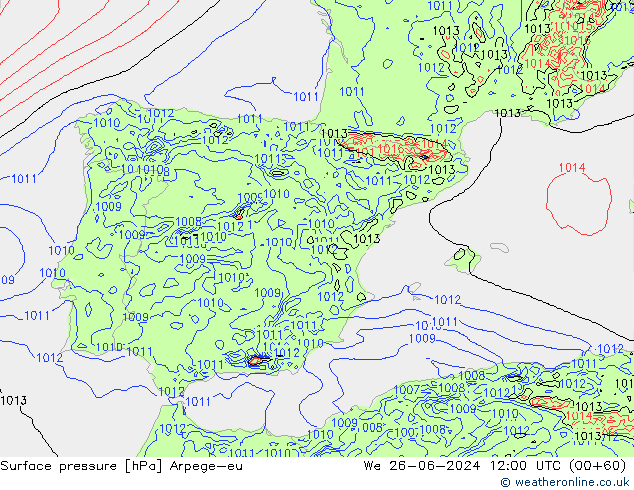 ciśnienie Arpege-eu śro. 26.06.2024 12 UTC