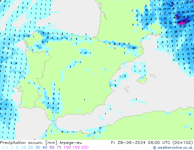 Nied. akkumuliert Arpege-eu Fr 28.06.2024 06 UTC