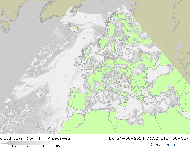 Nubes bajas Arpege-eu lun 24.06.2024 03 UTC