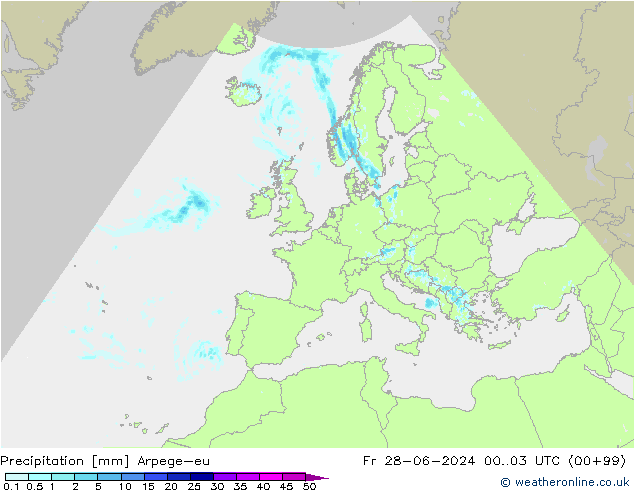 Precipitation Arpege-eu Fr 28.06.2024 03 UTC