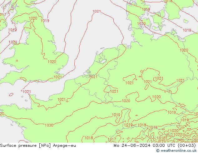 Luchtdruk (Grond) Arpege-eu ma 24.06.2024 03 UTC