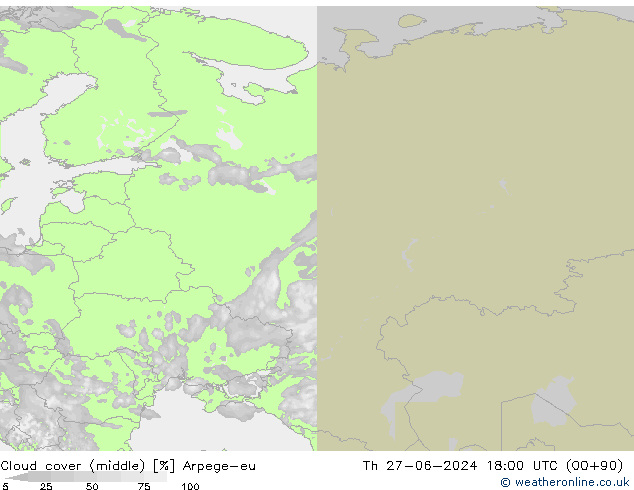 Nubes medias Arpege-eu jue 27.06.2024 18 UTC