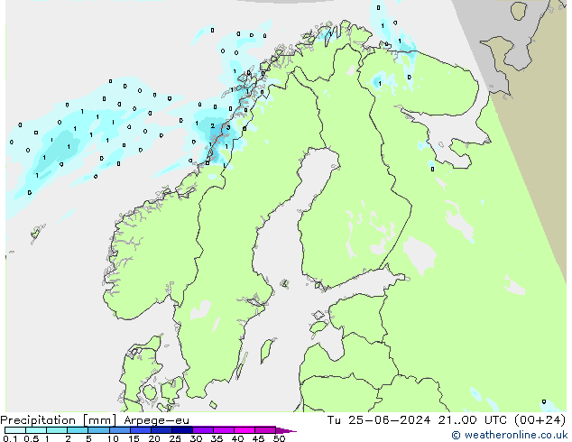 Neerslag Arpege-eu di 25.06.2024 00 UTC