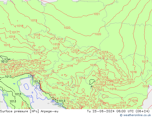 pressão do solo Arpege-eu Ter 25.06.2024 06 UTC