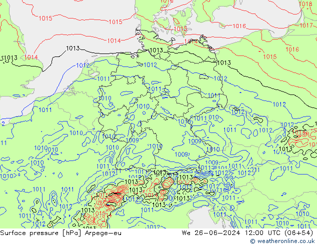 Yer basıncı Arpege-eu Çar 26.06.2024 12 UTC