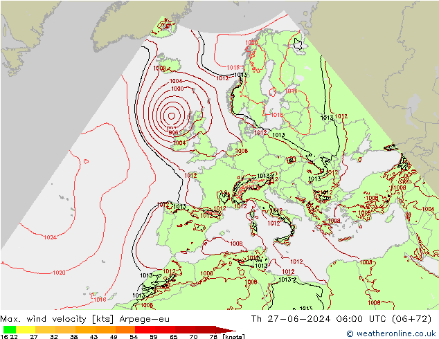Windböen Arpege-eu Do 27.06.2024 06 UTC