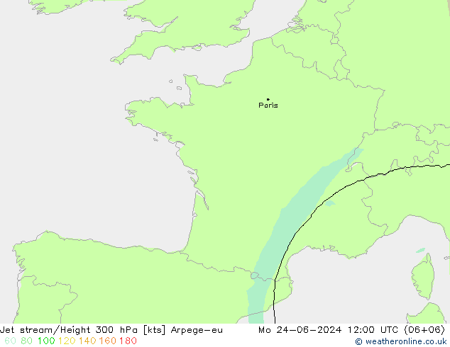 Jet Akımları Arpege-eu Pzt 24.06.2024 12 UTC