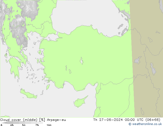 Bewolking (Middelb.) Arpege-eu do 27.06.2024 00 UTC