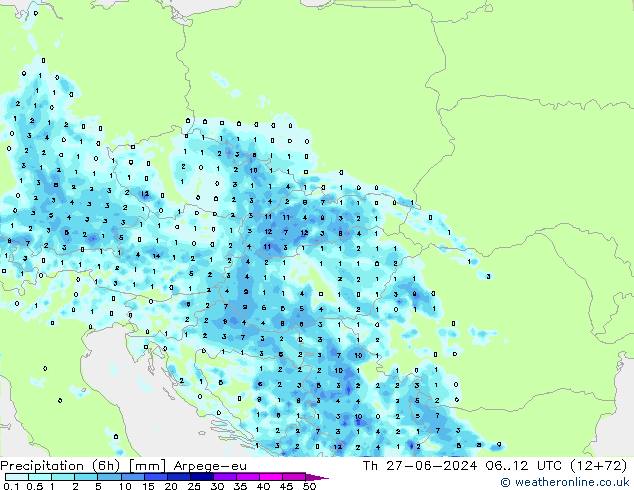 opad (6h) Arpege-eu czw. 27.06.2024 12 UTC