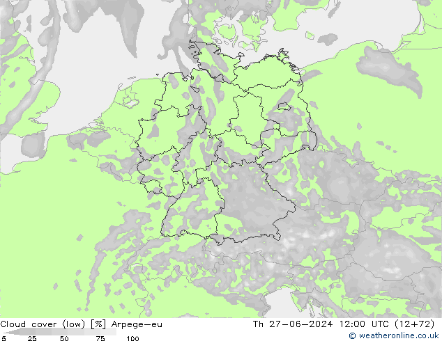 облака (низкий) Arpege-eu чт 27.06.2024 12 UTC