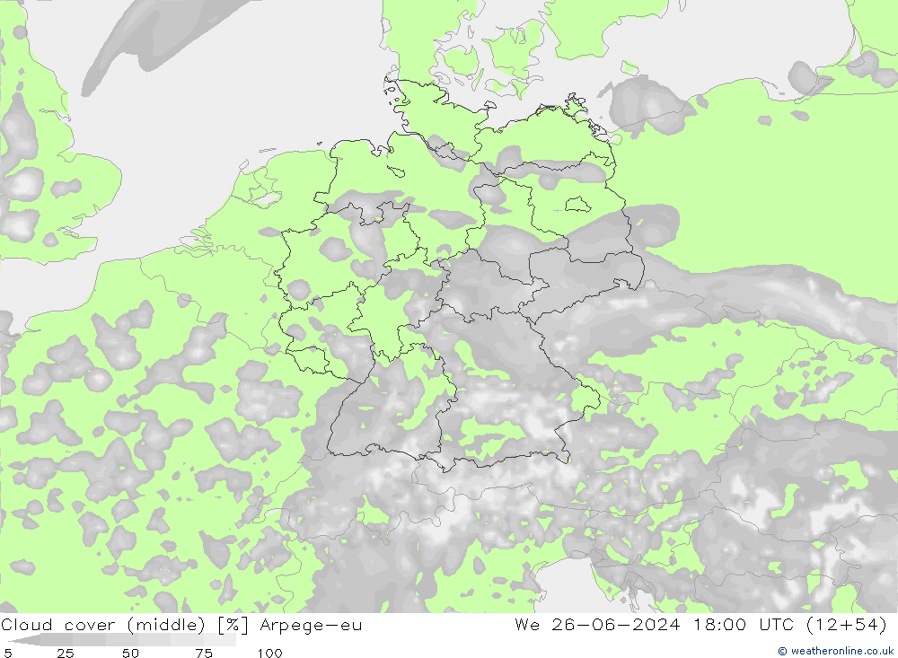 zachmurzenie (środk.) Arpege-eu śro. 26.06.2024 18 UTC