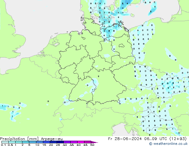 Precipitation Arpege-eu Fr 28.06.2024 09 UTC