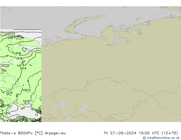 Theta-e 850hPa Arpege-eu Th 27.06.2024 15 UTC