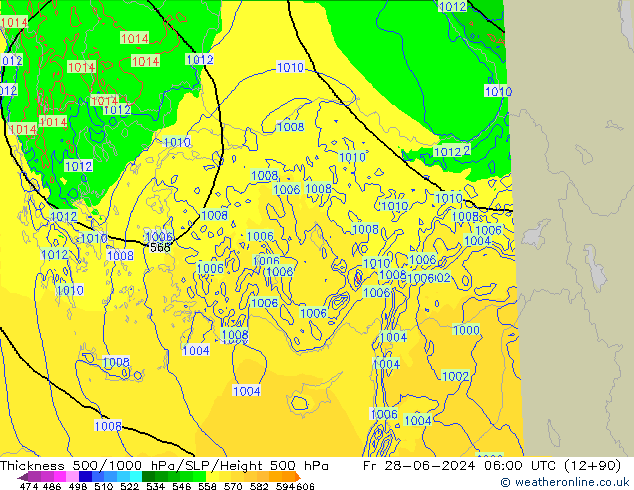 Thck 500-1000hPa Arpege-eu Fr 28.06.2024 06 UTC
