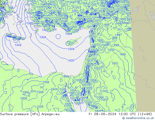 pression de l'air Arpege-eu ven 28.06.2024 12 UTC