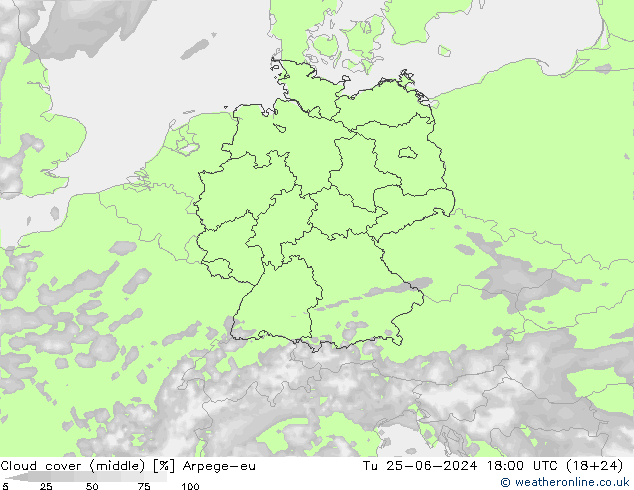 Bulutlar (orta) Arpege-eu Sa 25.06.2024 18 UTC