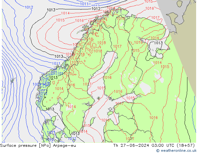 pressão do solo Arpege-eu Qui 27.06.2024 03 UTC