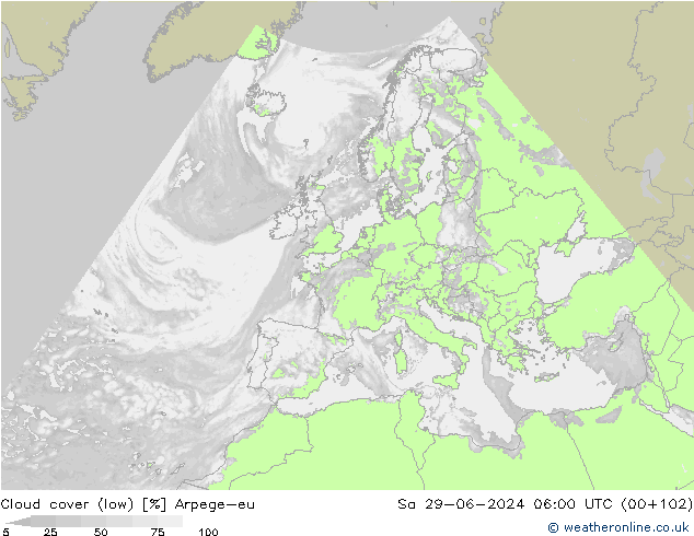 Nubes bajas Arpege-eu sáb 29.06.2024 06 UTC