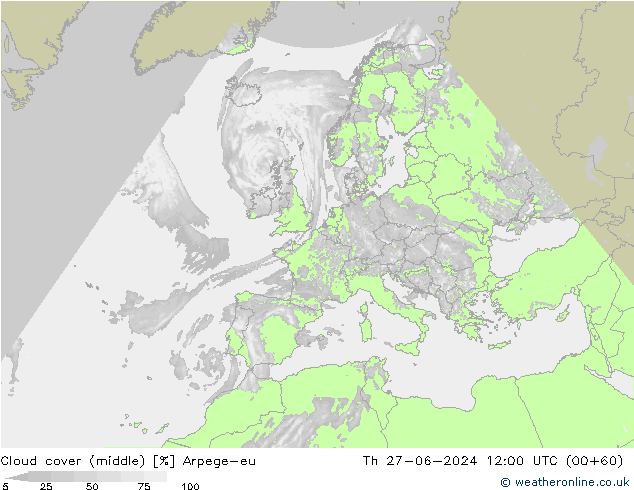 Bewolking (Middelb.) Arpege-eu do 27.06.2024 12 UTC