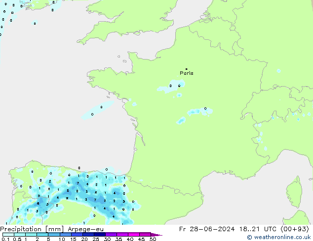 Precipitation Arpege-eu Fr 28.06.2024 21 UTC