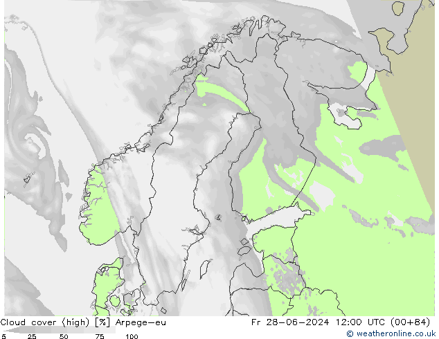 Bewolking (Hoog) Arpege-eu vr 28.06.2024 12 UTC