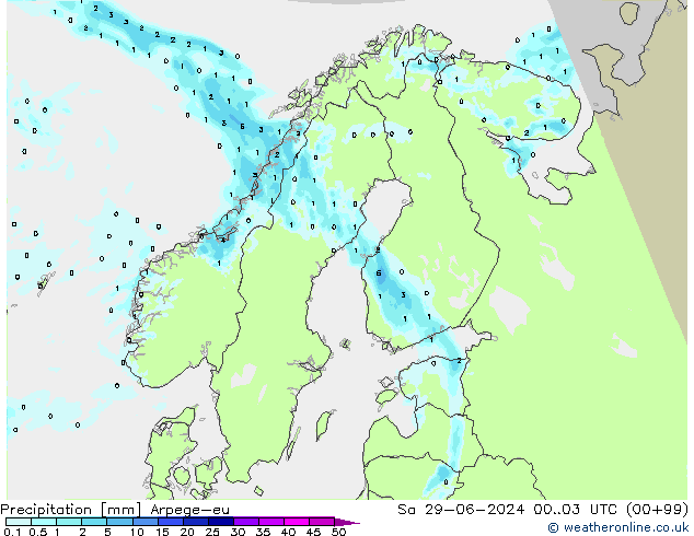 Precipitación Arpege-eu sáb 29.06.2024 03 UTC