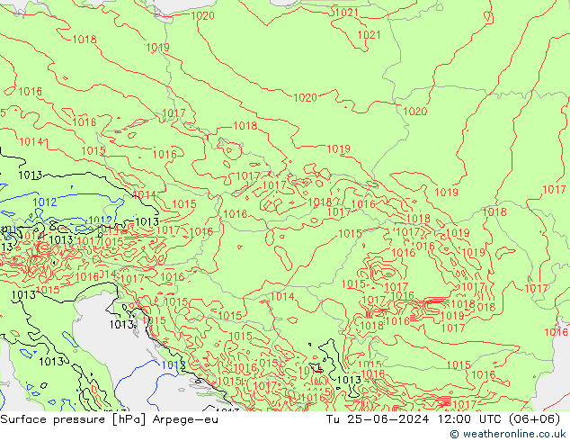 Pressione al suolo Arpege-eu mar 25.06.2024 12 UTC