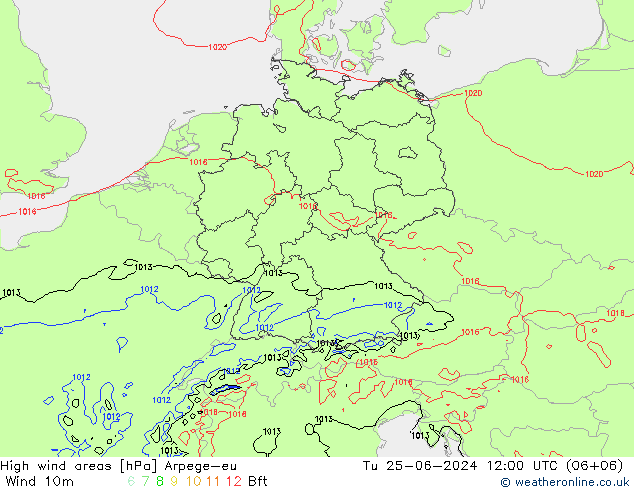 High wind areas Arpege-eu mar 25.06.2024 12 UTC