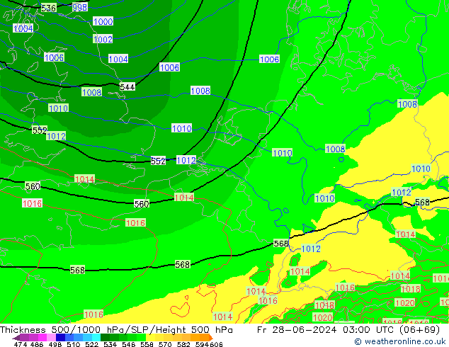 Thck 500-1000hPa Arpege-eu ven 28.06.2024 03 UTC