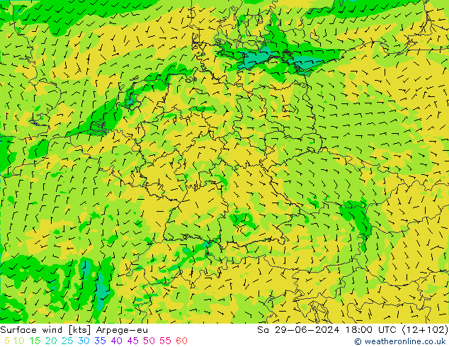 Surface wind Arpege-eu So 29.06.2024 18 UTC