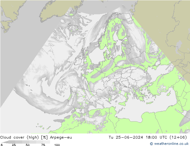 Wolken (hohe) Arpege-eu Di 25.06.2024 18 UTC