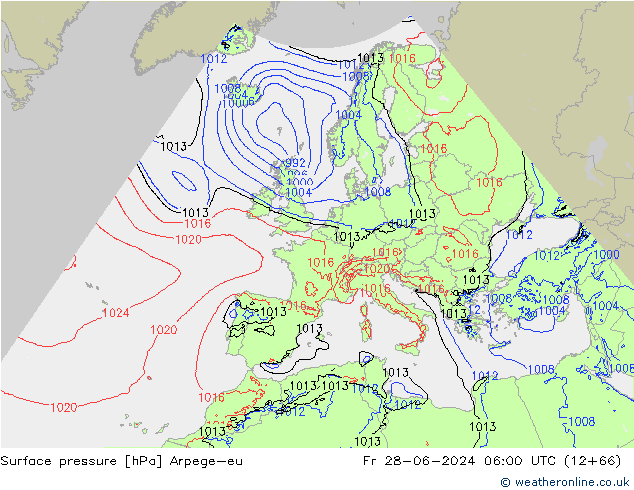 Yer basıncı Arpege-eu Cu 28.06.2024 06 UTC