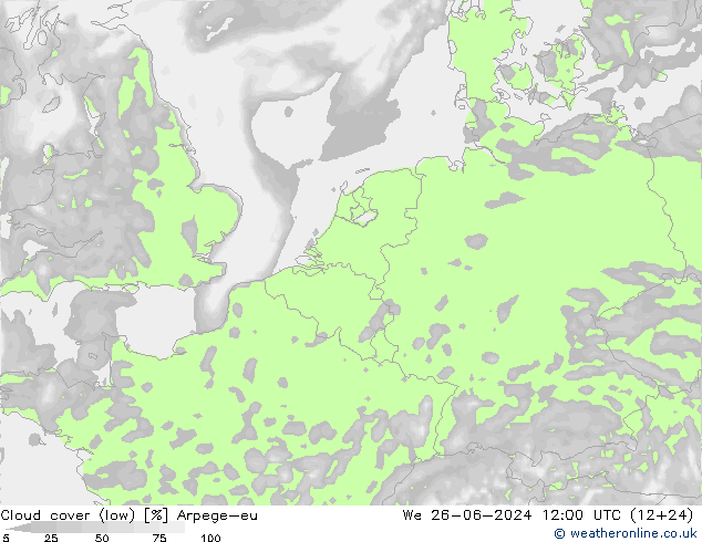 облака (низкий) Arpege-eu ср 26.06.2024 12 UTC