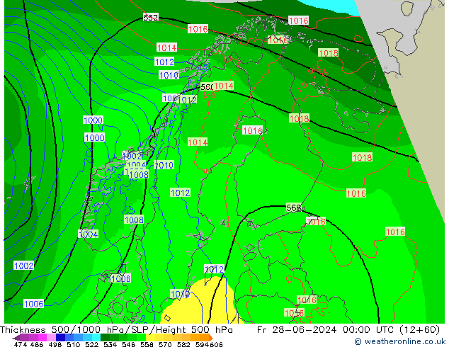 Thck 500-1000hPa Arpege-eu Fr 28.06.2024 00 UTC