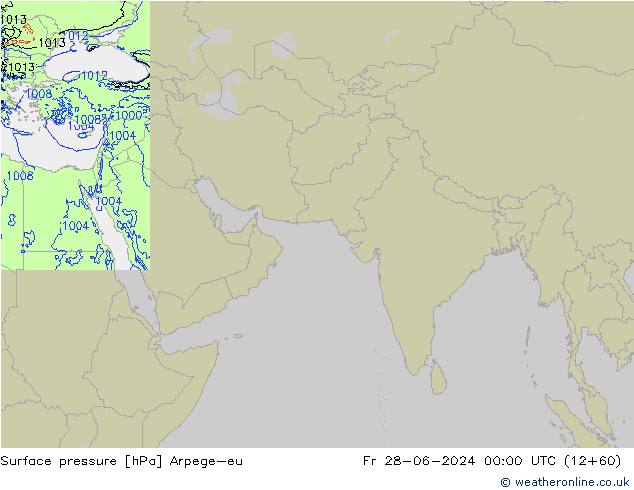 приземное давление Arpege-eu пт 28.06.2024 00 UTC