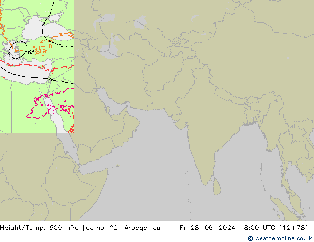 Height/Temp. 500 hPa Arpege-eu Fr 28.06.2024 18 UTC