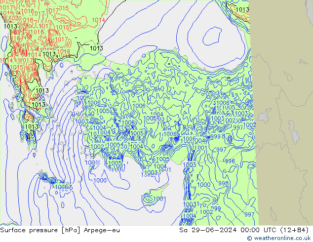 Luchtdruk (Grond) Arpege-eu za 29.06.2024 00 UTC