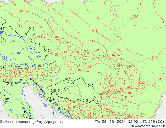 Luchtdruk (Grond) Arpege-eu wo 26.06.2024 03 UTC