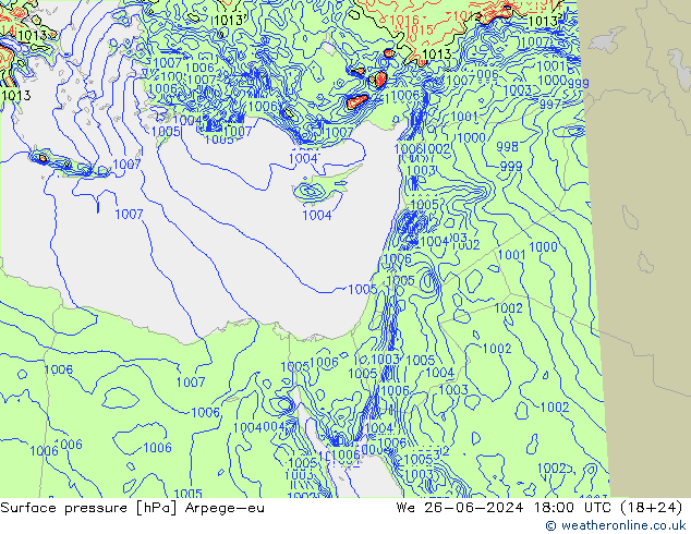 Bodendruck Arpege-eu Mi 26.06.2024 18 UTC