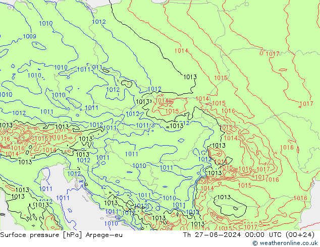 Luchtdruk (Grond) Arpege-eu do 27.06.2024 00 UTC