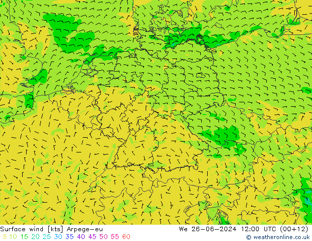 Wind 10 m Arpege-eu wo 26.06.2024 12 UTC