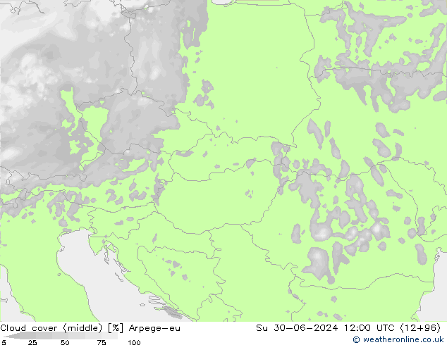 Bewolking (Middelb.) Arpege-eu zo 30.06.2024 12 UTC